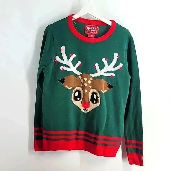 HAPPY HOLIDAYS CHRISTMAS SWEATER WITH LIGHTS - Picture 3 of 5